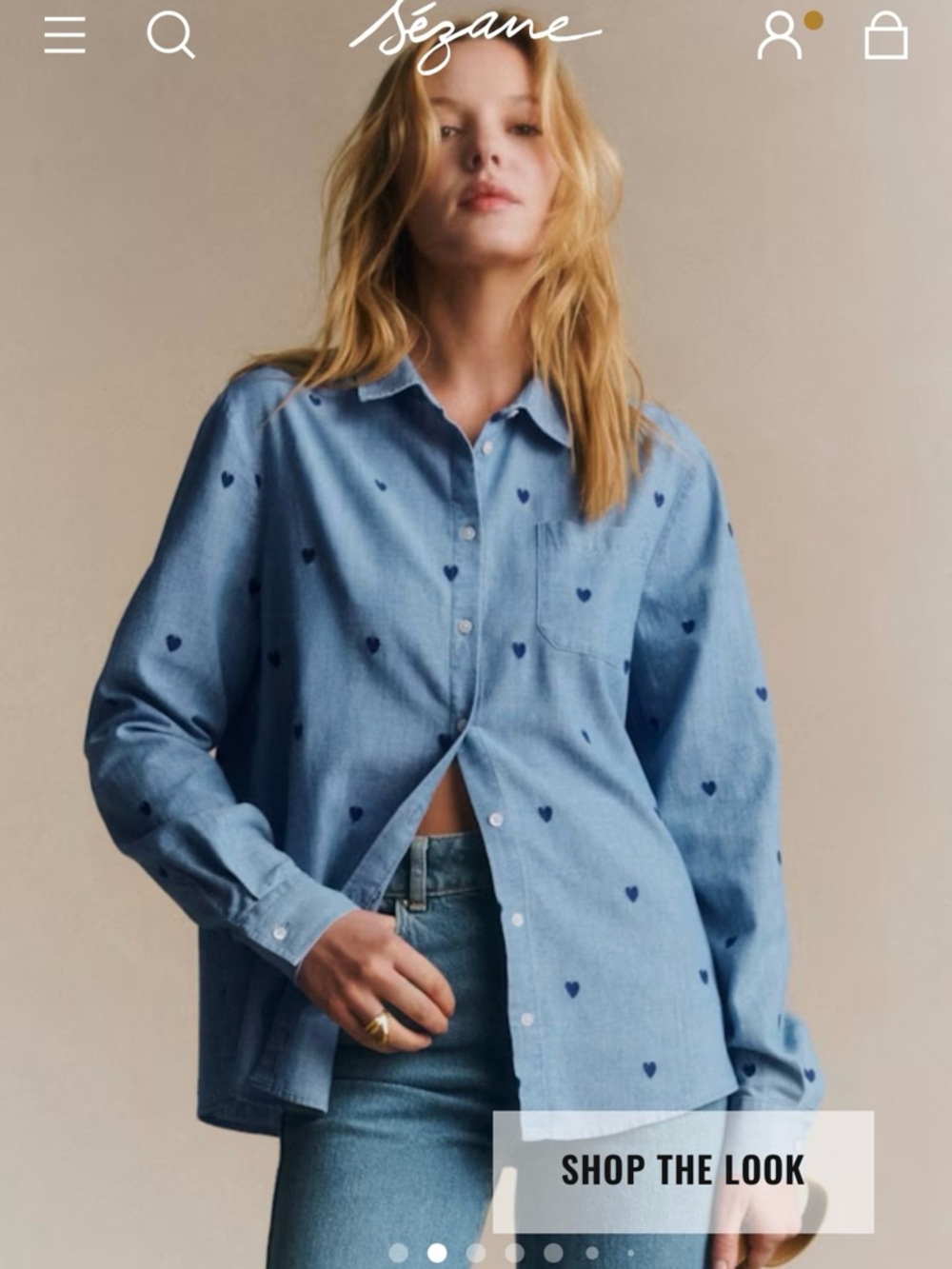 Sézane Tomboy shirt with hearts